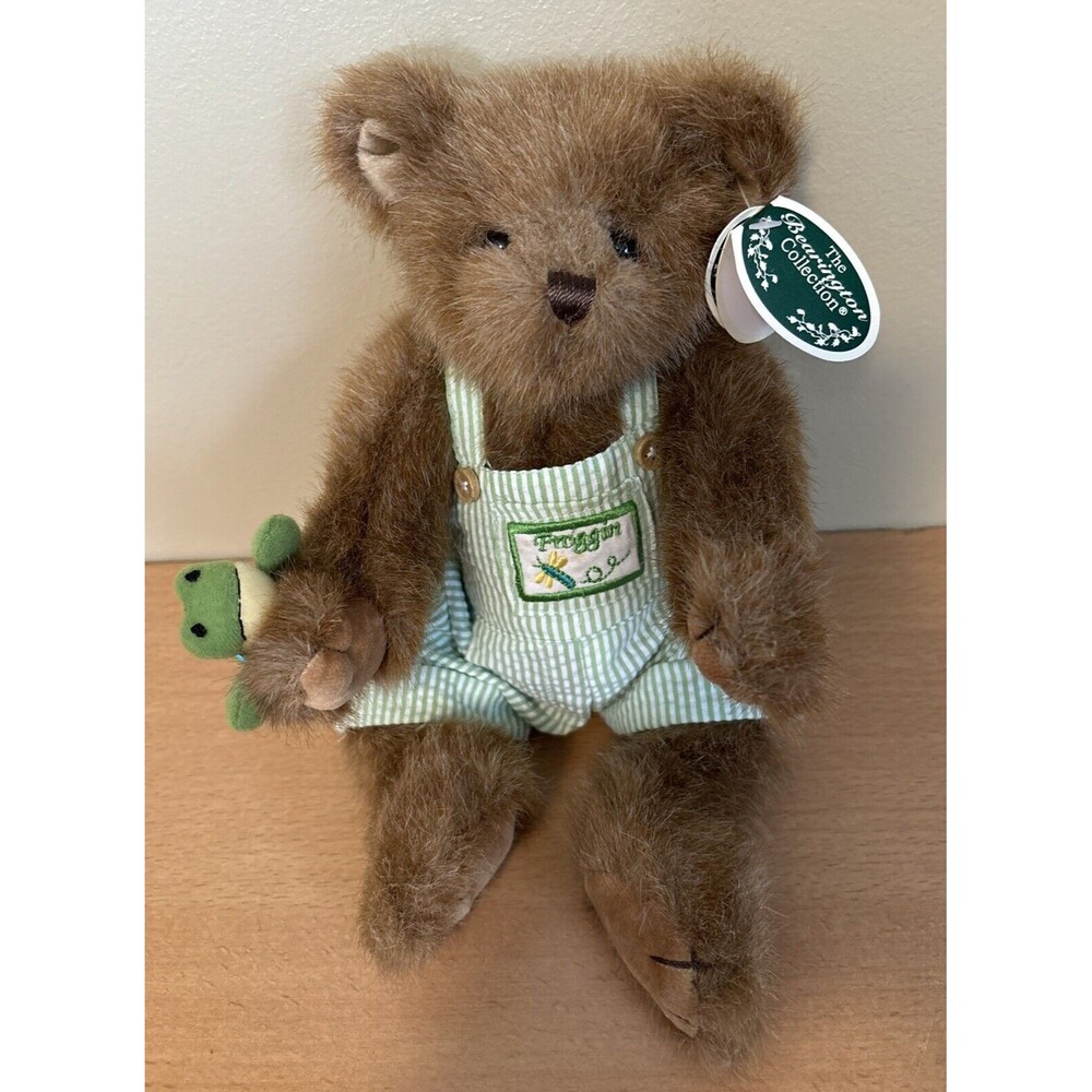 RARE Freddie Froggin' The Bearington Collection Brown Boy Jointed Bear #143216